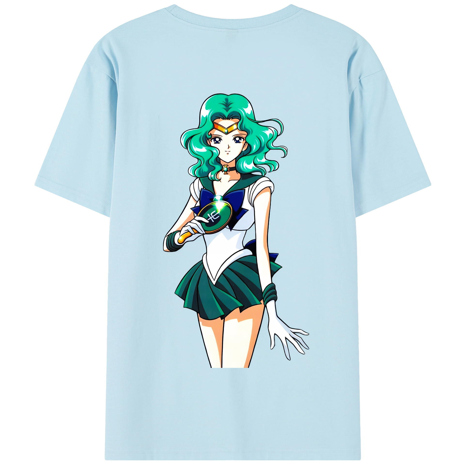 （画像用） 美少女戦士セーラームーン 海王 みちる（かいおう みちる） Sailor Moon Kaiou Michiru 綿100％半袖Tシャツ（背面プリント）